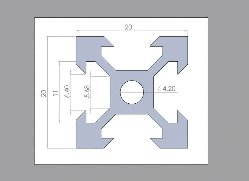 V slot-aluminium extrusion bar cad structure details jpg file