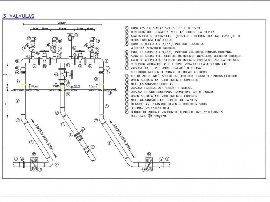 Valve pipe line plan layout file