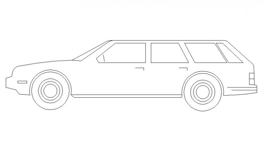 Van car large model elevation in AutoCAD file