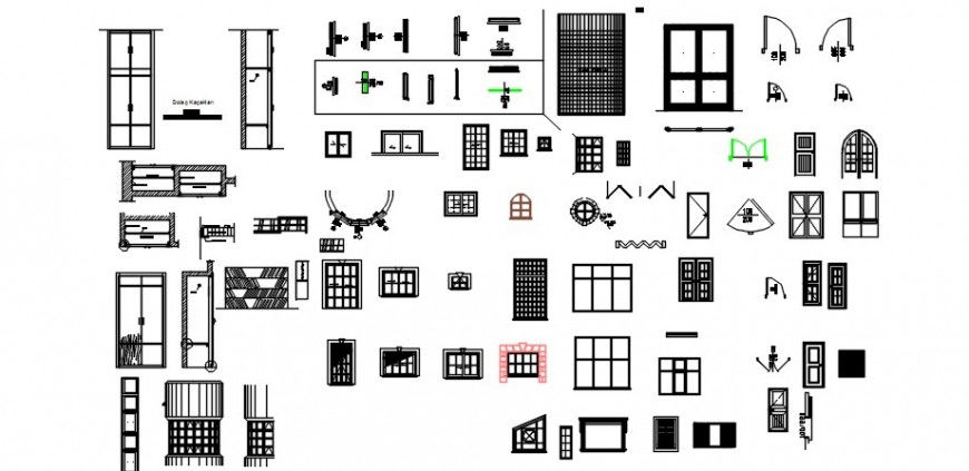 Various door window blocks units autocad software file