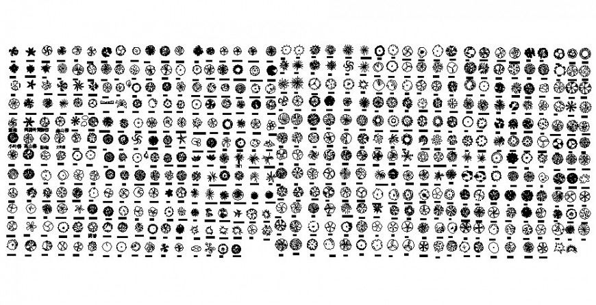 Various drawing of landscaping blocks 2d view in autocad software