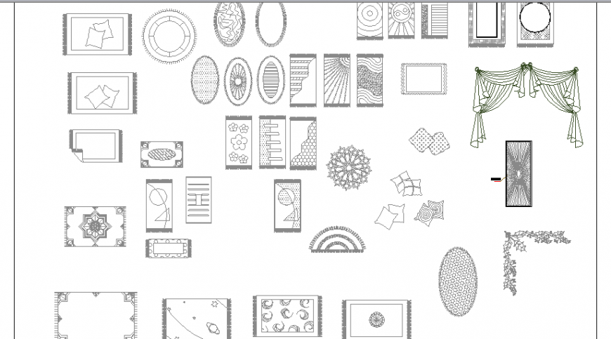 Various drawing room furniture and decorative equipment blocks details dwg file