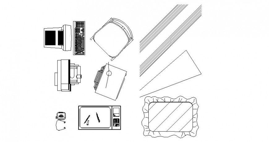 Various furniture and electrical units drawing in autocad