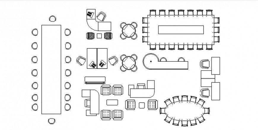 Various furniture blocks detailing drawing 2d view elevation dwg file