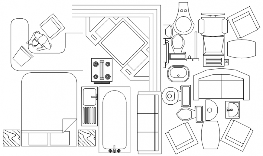 Various furniture blocks details and household cad icon details in autocad file