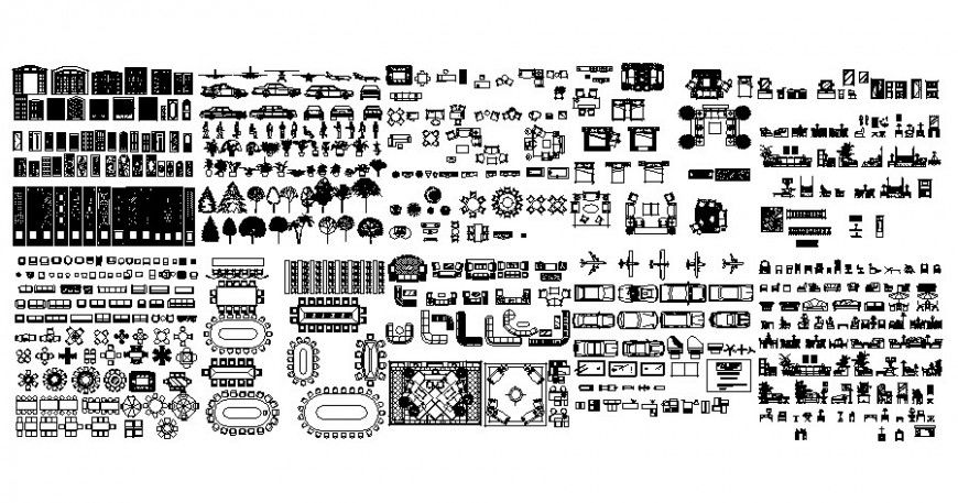 Various Furniture units detail elevation 2d drawing autocad file