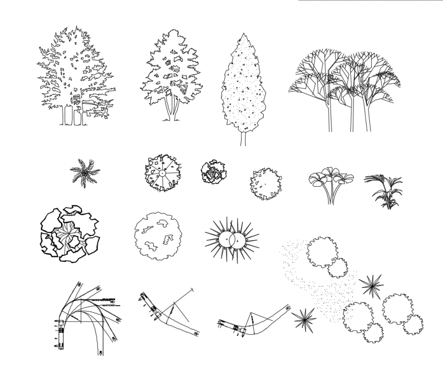 Various landscaping units detail 2d view autocad file