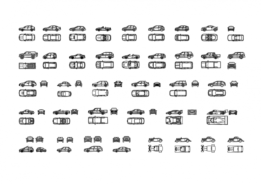 Various luxuries cars cad blocks details dwg file