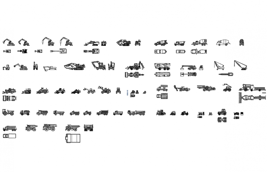 Various multiple vehicle blocks cad drawing details dwg file