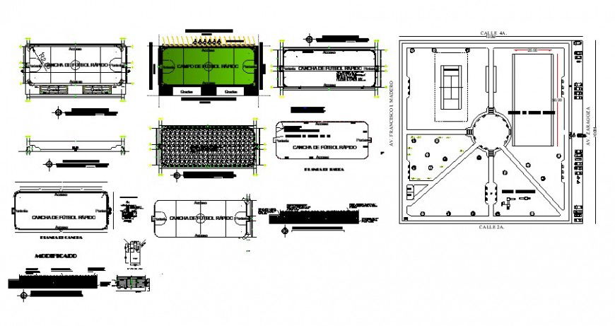 Various playgrounds detail 2d view layout plan in autocad format