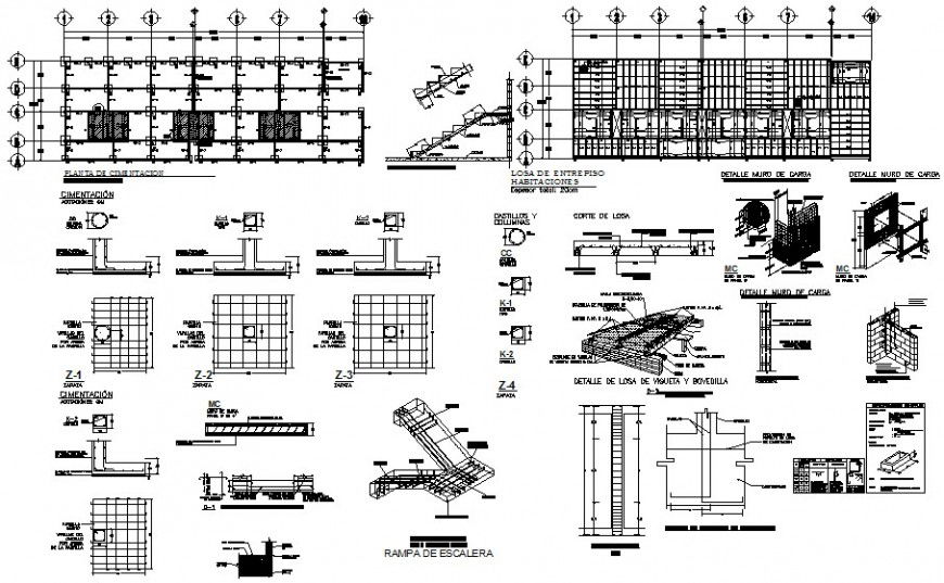 Various RCC structural units detail 2d drawing in autocad