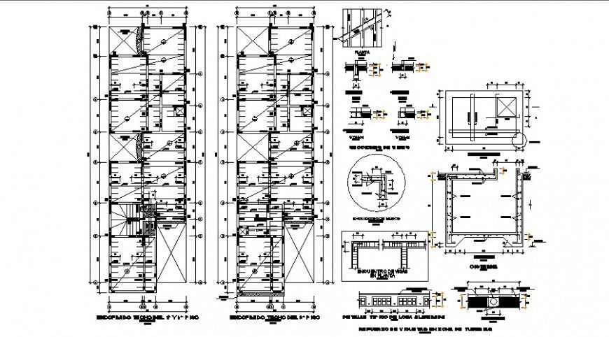 Various RCC structural units drawings details plan in autrocad