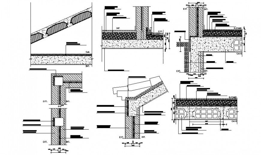 Various RCC structure blocks detailing drawing in autocad