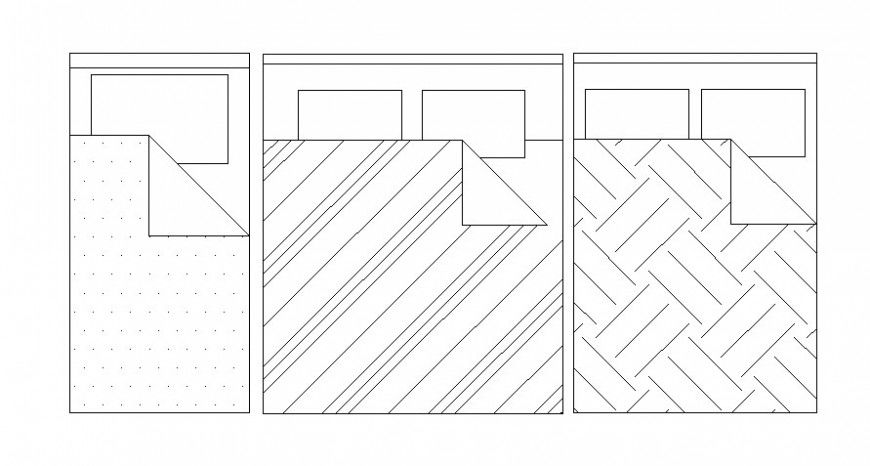 Various style drawings 2d view of bed furniture autocad file