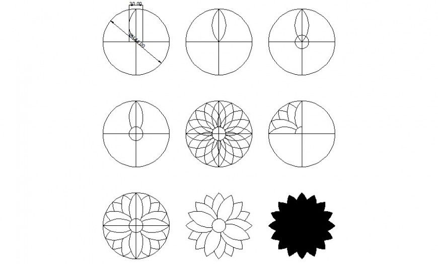 Various symbols design units drawings in autocad