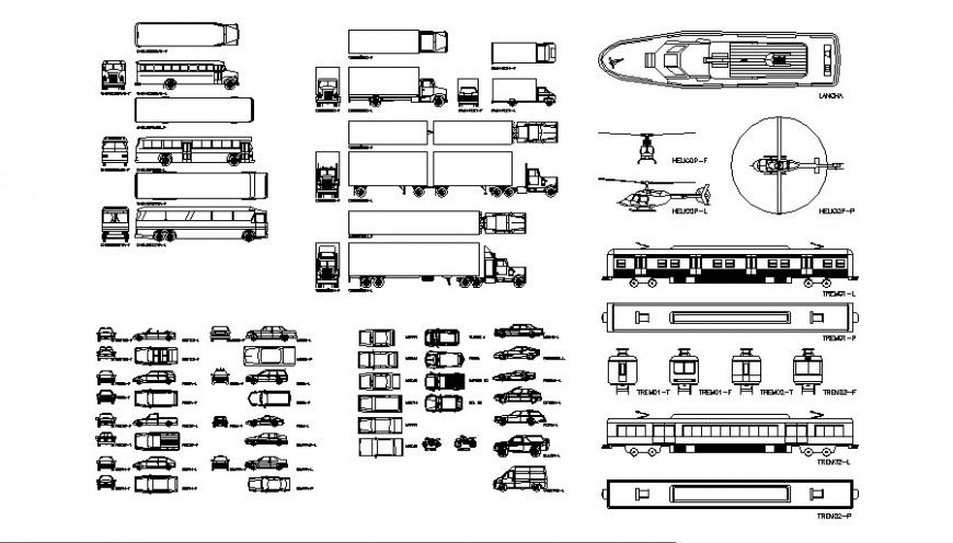 Various transportation units drawing layout autocad file