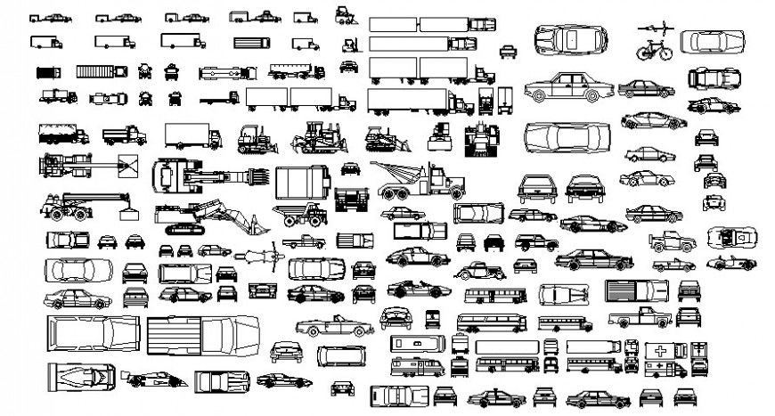 Various transportation units drawings elevation autocad file