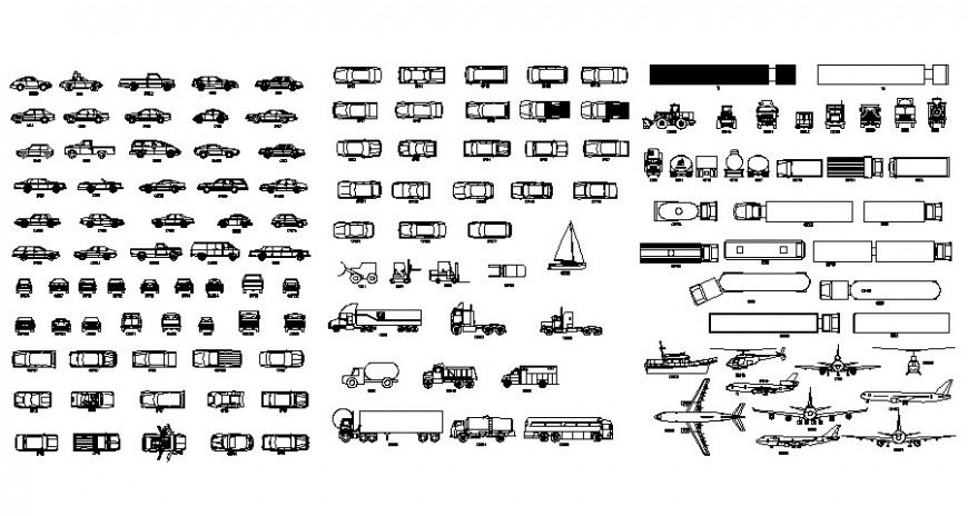 Various traveling vehicle blocks details elevation autocad drawing