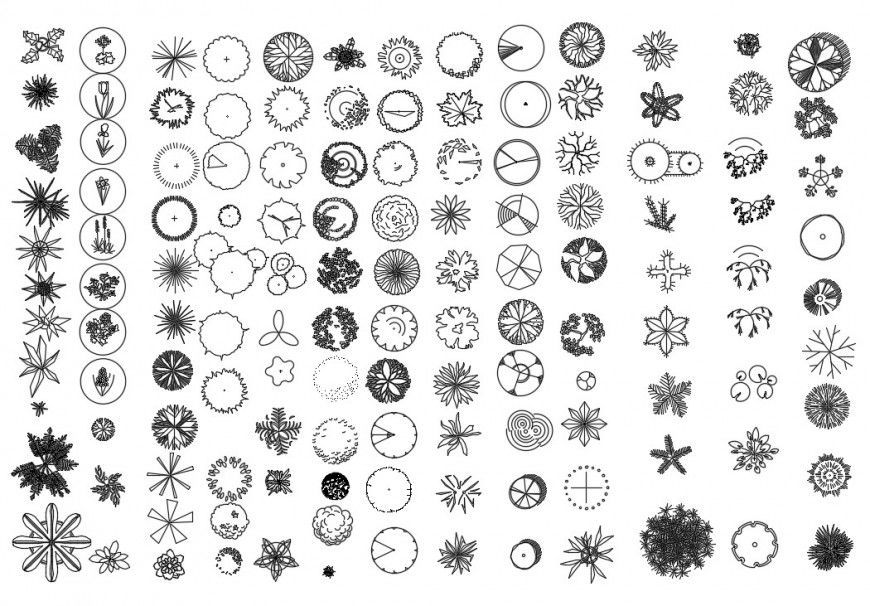 Various tree plant elevation blocks cad drawing details dwg file