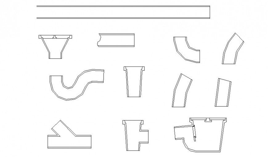 Various types of sewer pipe details drawings in autocad