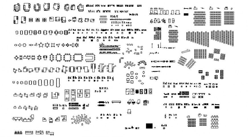 Various types of table and chair 2d view elevation drawing autocad file