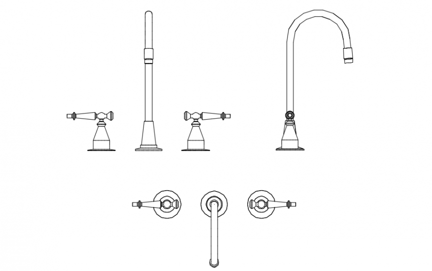 Various types of taps detail