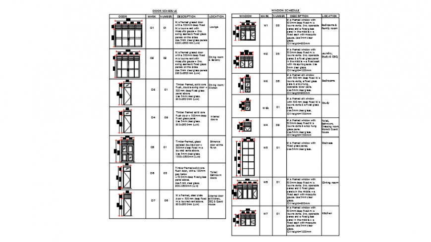 Various Types of Window Detailing CAD Drawing DWG File