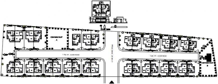Various wing top view plan dwg file