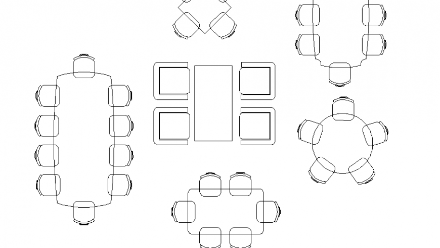 Various wooden dining table top view elevation blocks cad drawing details dwg file