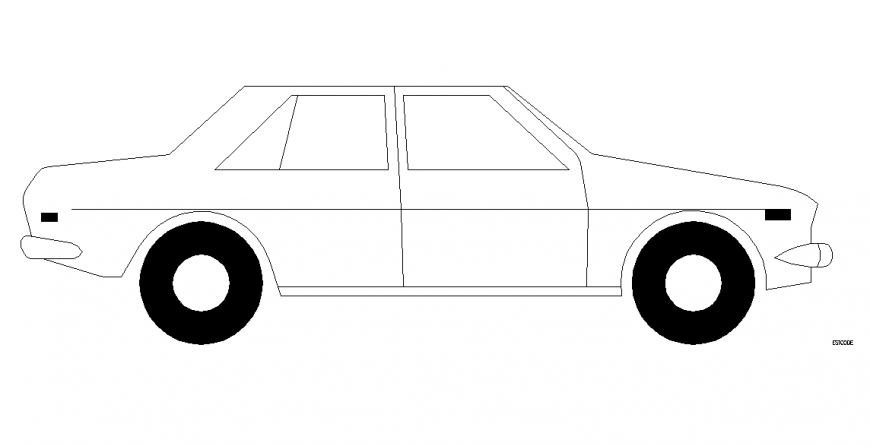 Vehicle CAD block detail elevation layout file