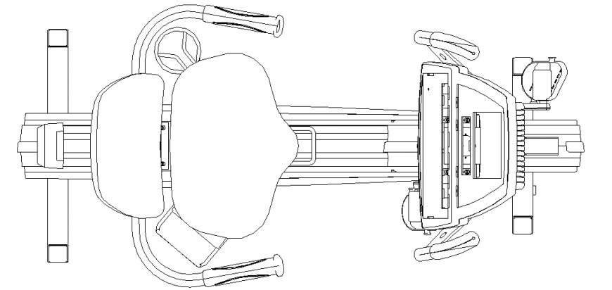 Vehicle block design with a plan of bike dwg file