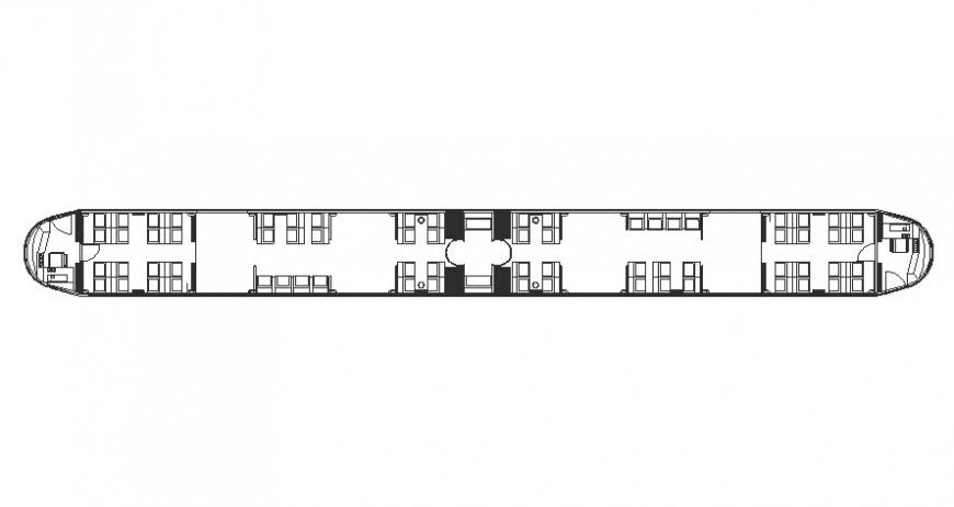 Vehicle block of train plan 2d view in autocad software