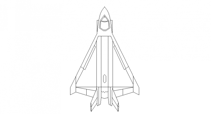 Vehicle blocks drawing details of jet plane 2d view autocad file