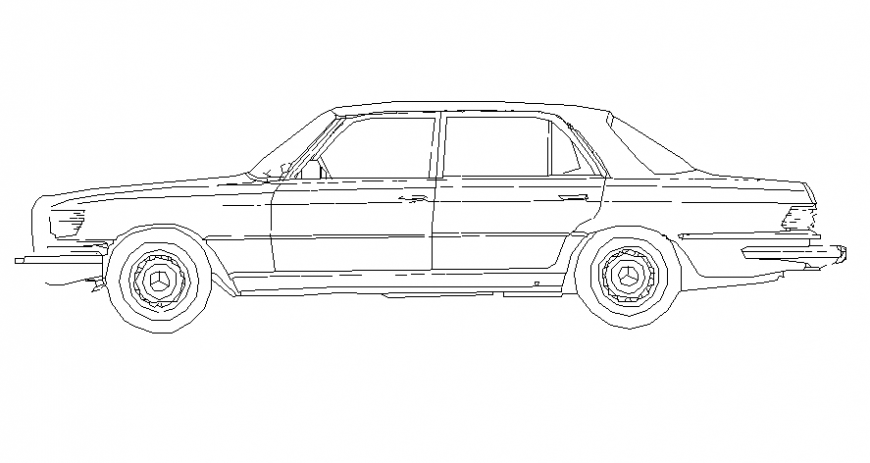 Vehicle blocks drawings detail of car elevation dwg autocad file
