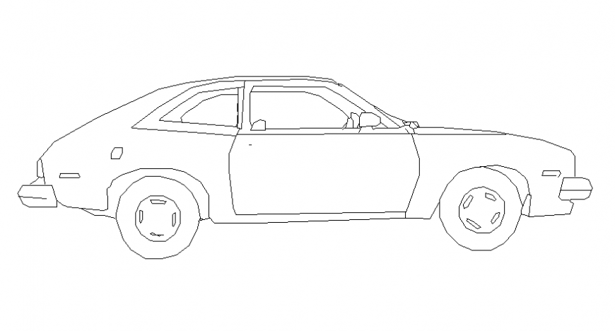 Vehicle blocks drawings elevation of car autocad software file