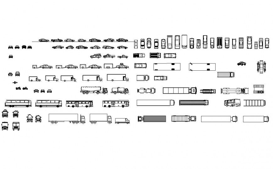Vehicle different block in auto cad file