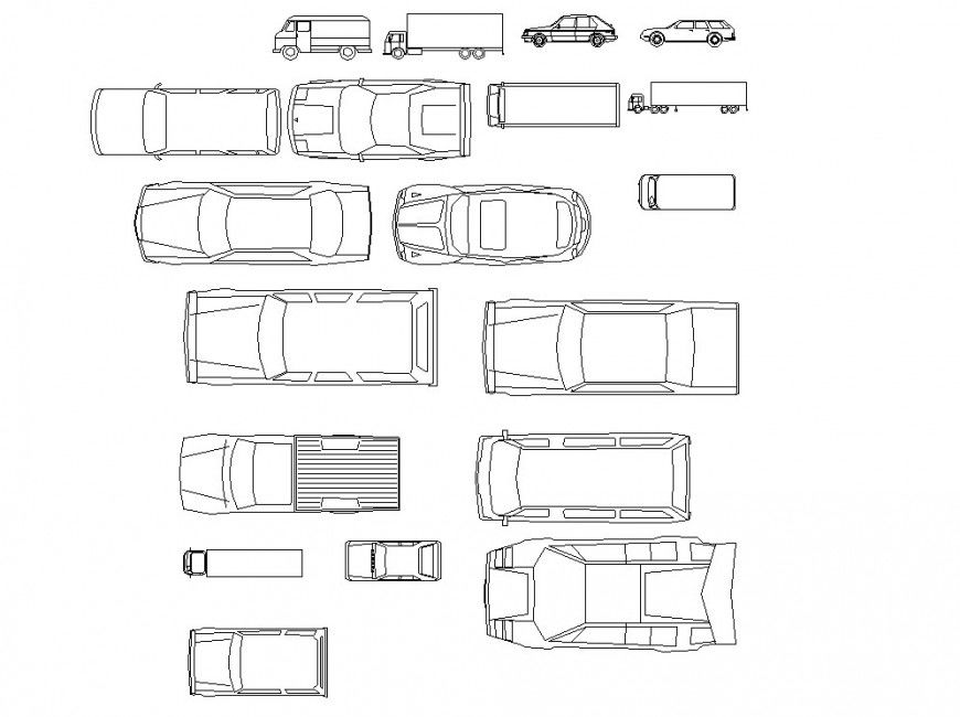 Vehicle of different design of Car block in auto cad file