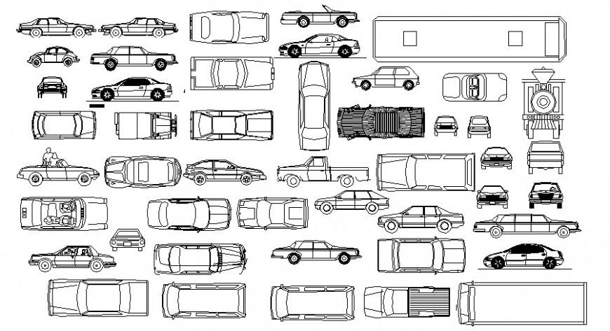 Vehicle units details drawing in autocad software