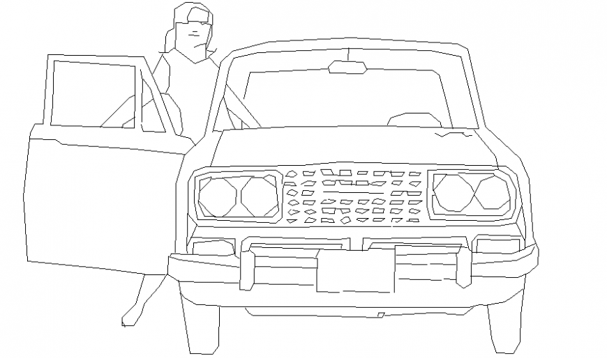 Vehicle units drawings details of car block elevation autocad file