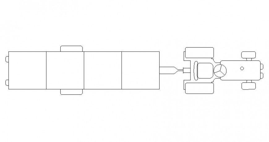 Vehicle units of tractor drawing 2d view in autocad software