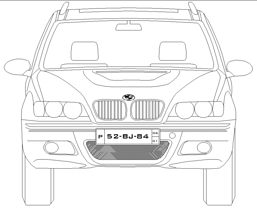 Vehicles car plan with detail dwg file.