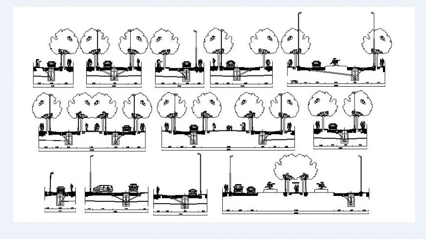 Vehicular bridge all sided constructive section drawing details dwg file