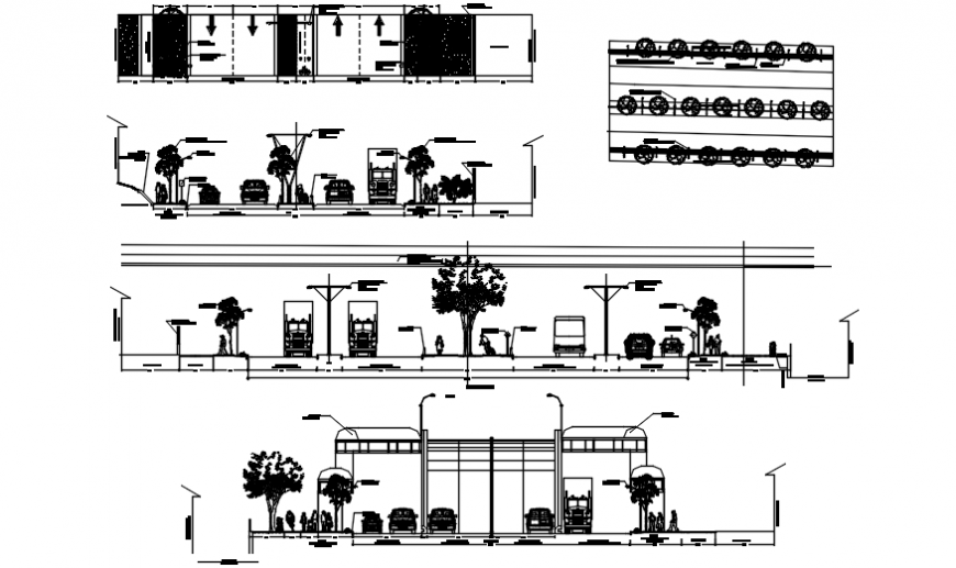 Vehicular bridge attached to the airport sections and construction details dwg file