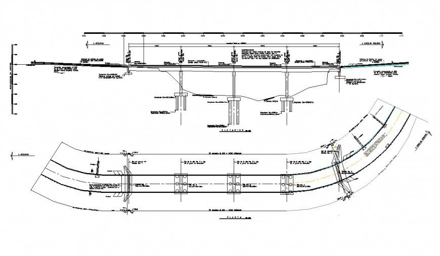 Vehicular bridge plan and section detail layout file