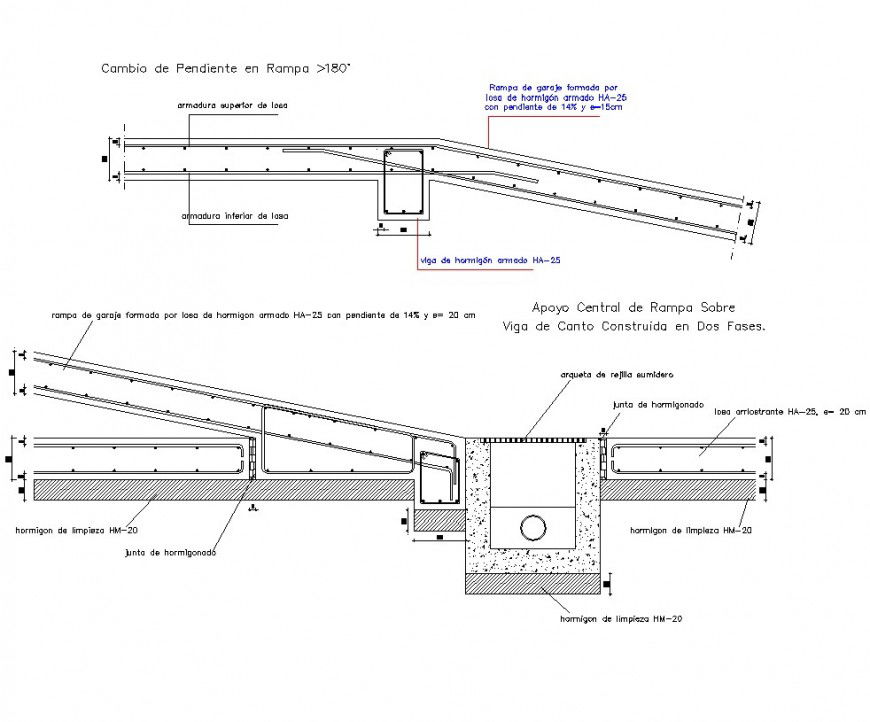 Vehicular ramp detail 2d drawings layout AutoCAD file