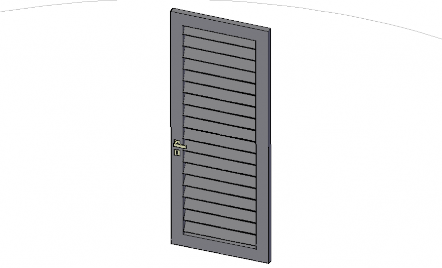 Venecian door 3d elevation cad block details dwg file