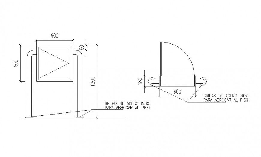 Ventilated window elevation and installation drawing details dwg file