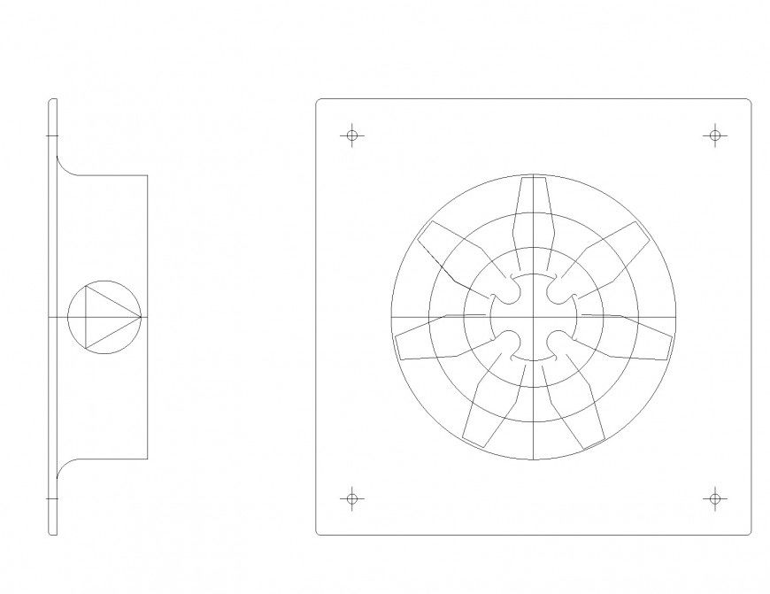 Ventilation fan plan autocad file