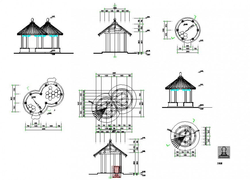 Veranda detail with roof elevation model