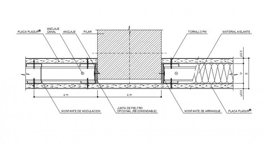 Vertical door frame section cad drawing details dwg file